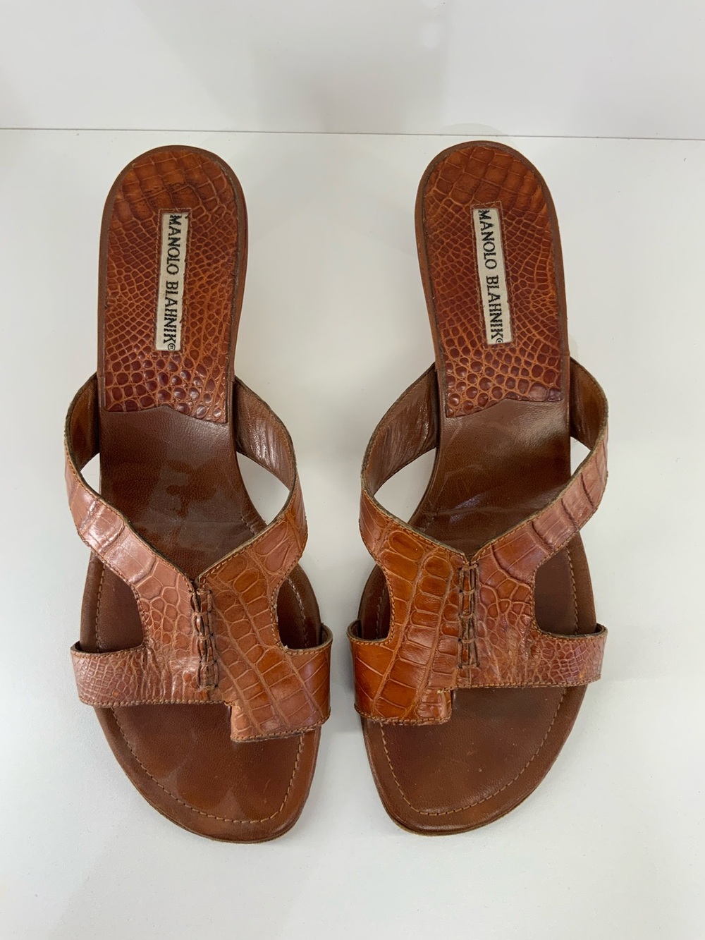 Manolo Blahnik Open Toe Kitten Heel Shoes Size 39
